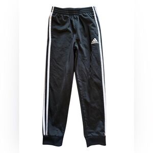 Adidas Kids Black Joggers with White Stripes